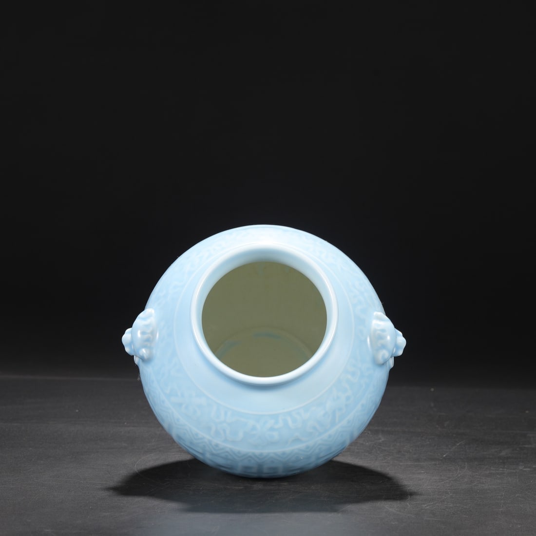 An Exquisite Blue Glazed Double-Ears Vase - 4