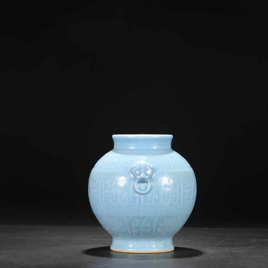 An Exquisite Blue Glazed Double-Ears Vase - 5