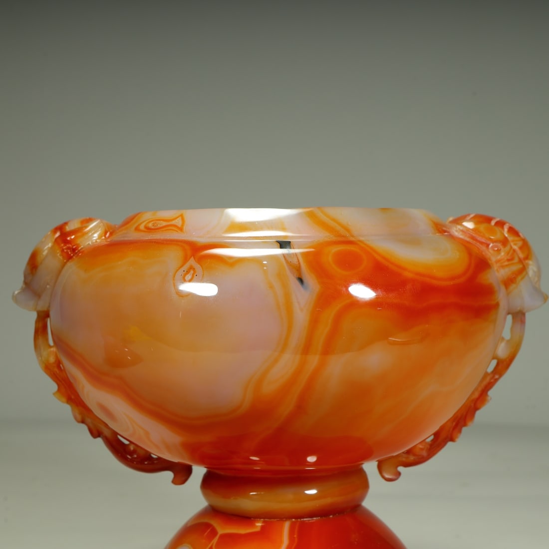 An Exquisite Agate Double-Ears Vase - 9