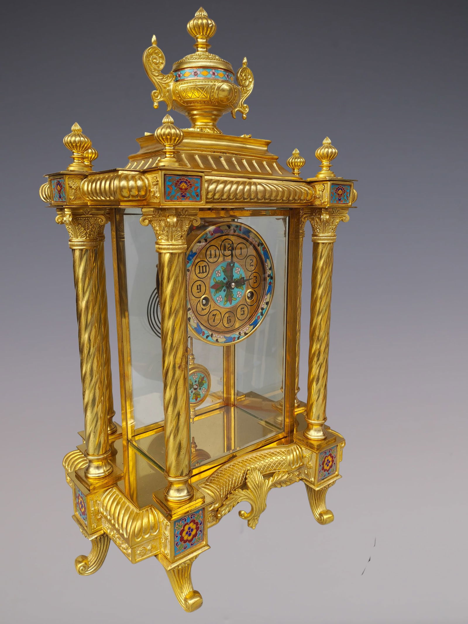 An Exquisite Gilt Bronze Lotus Pattern Clock - 3