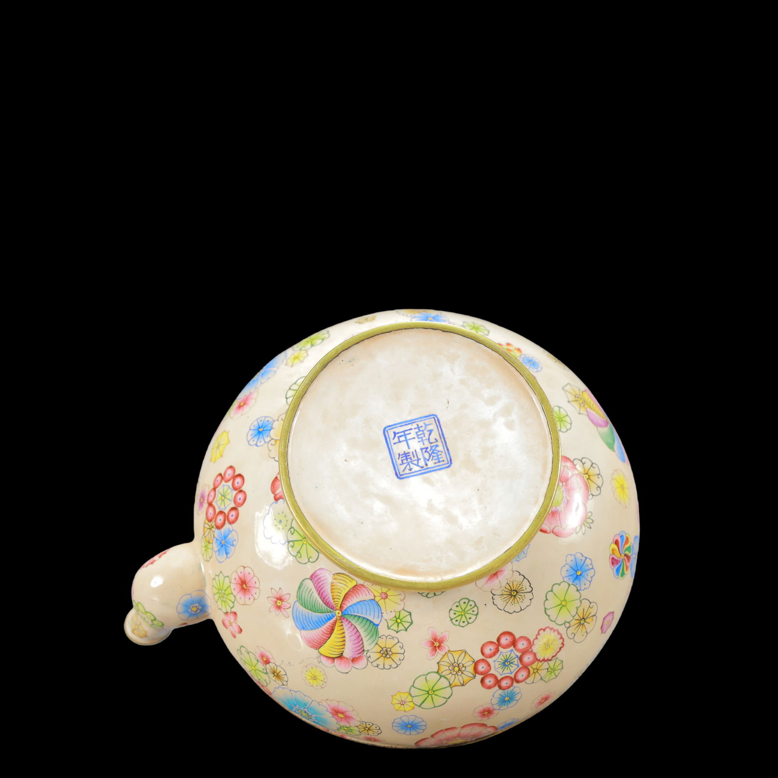 A Exquisite Coppery Enamel Flower Pattern Teapot - 12