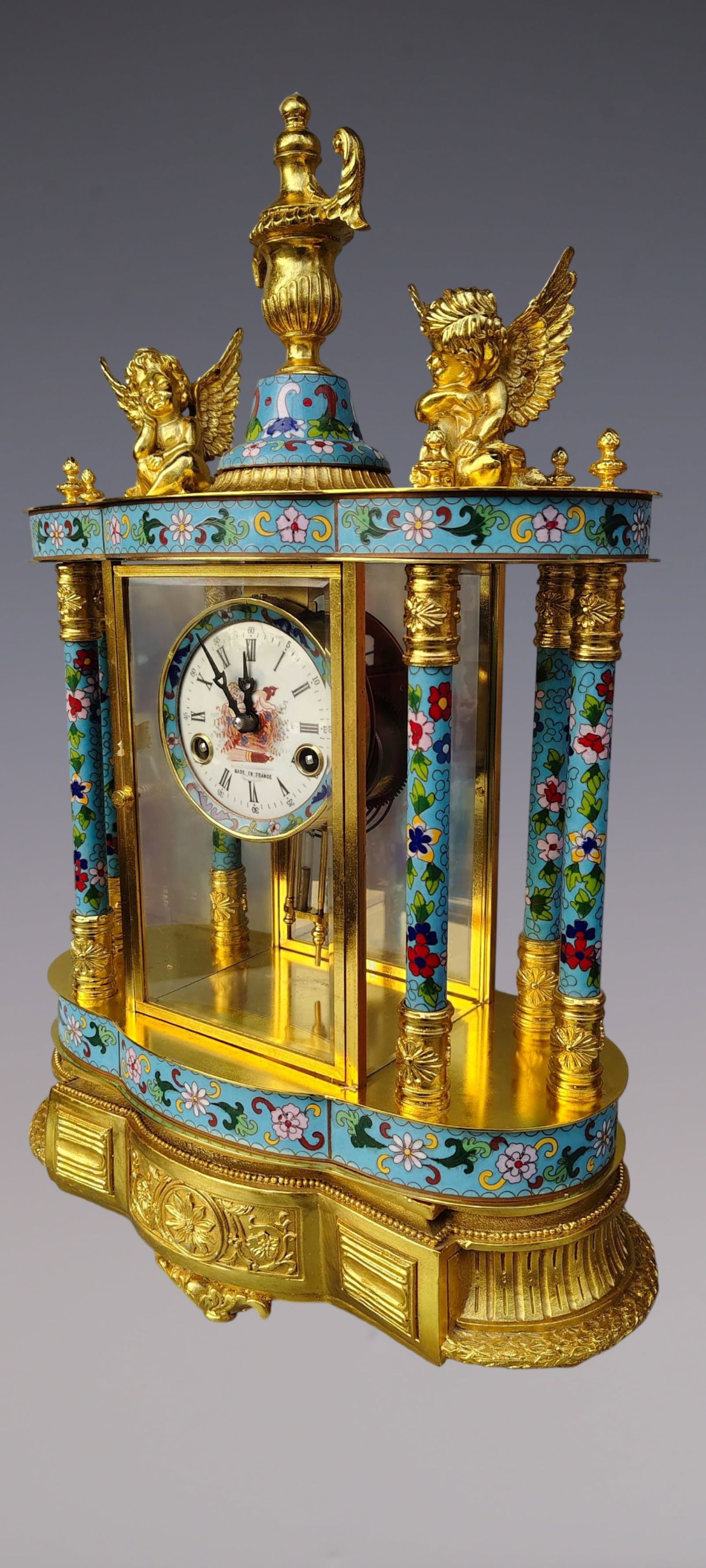 An Exquisite Gilt Bronze Lotus Pattern Clock - 2