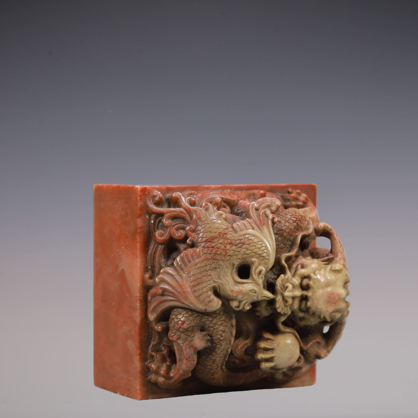 A Exquisite Shoushan Stone Auspicious Beast Seal - 4