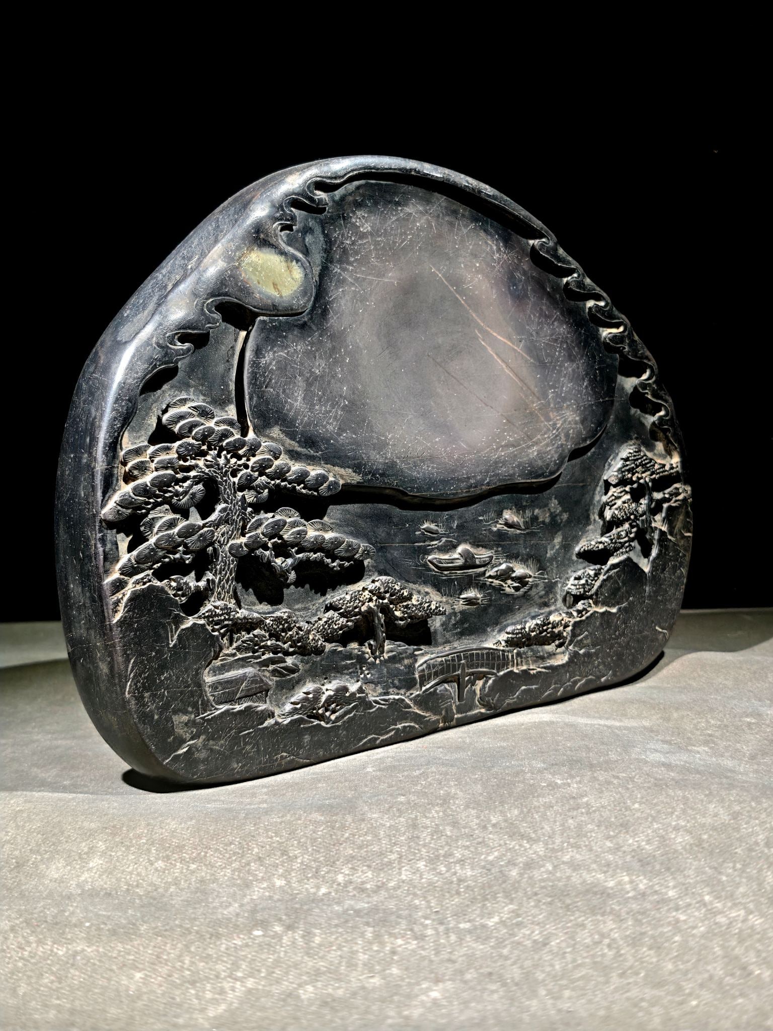 An Exquisite Landscape Pattern with poem Inkstone - 5