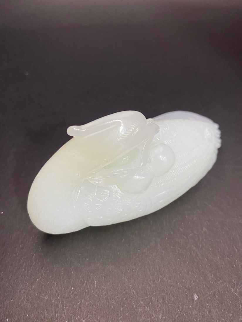An Exquisite White Jade Phoenix Hand Piece - 6