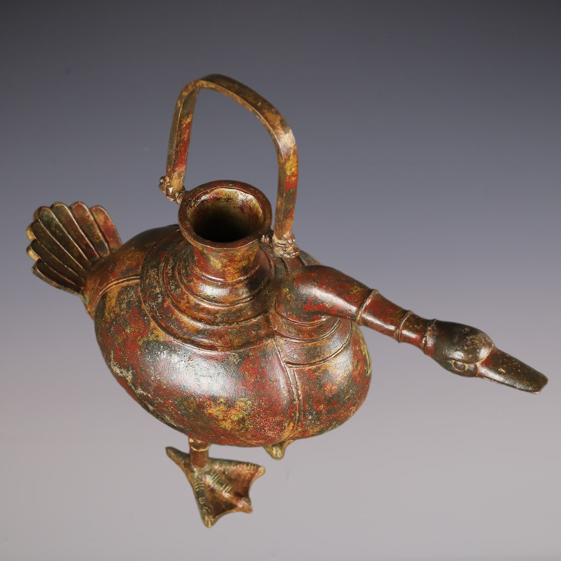 An Exquisite Bronze Bird-Shaped Ewer - 9