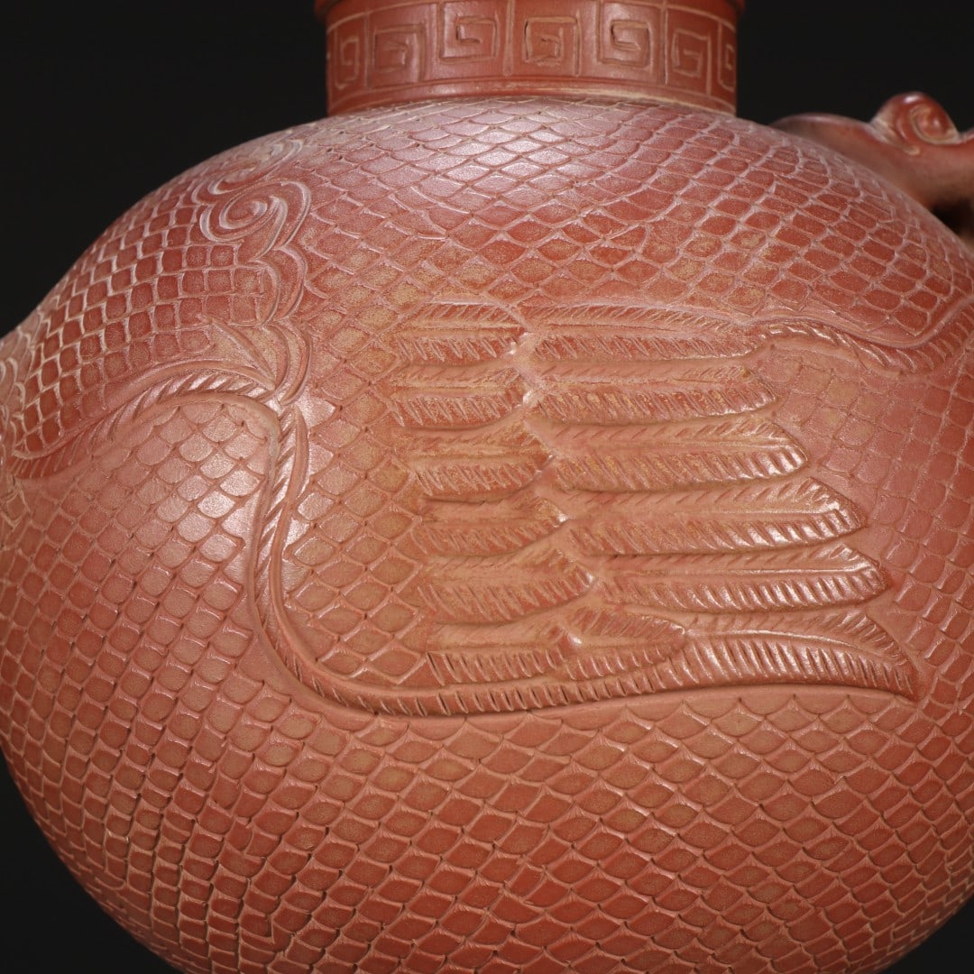 An Exquisite Purple Sands Phoenix Pattern Teapot - 2