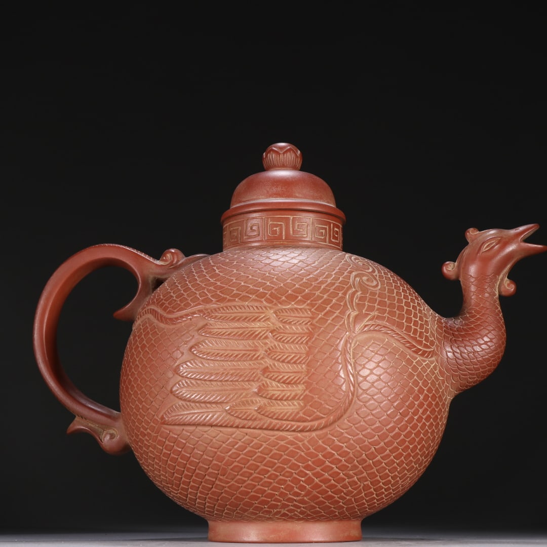An Exquisite Purple Sands Phoenix Pattern Teapot - 5