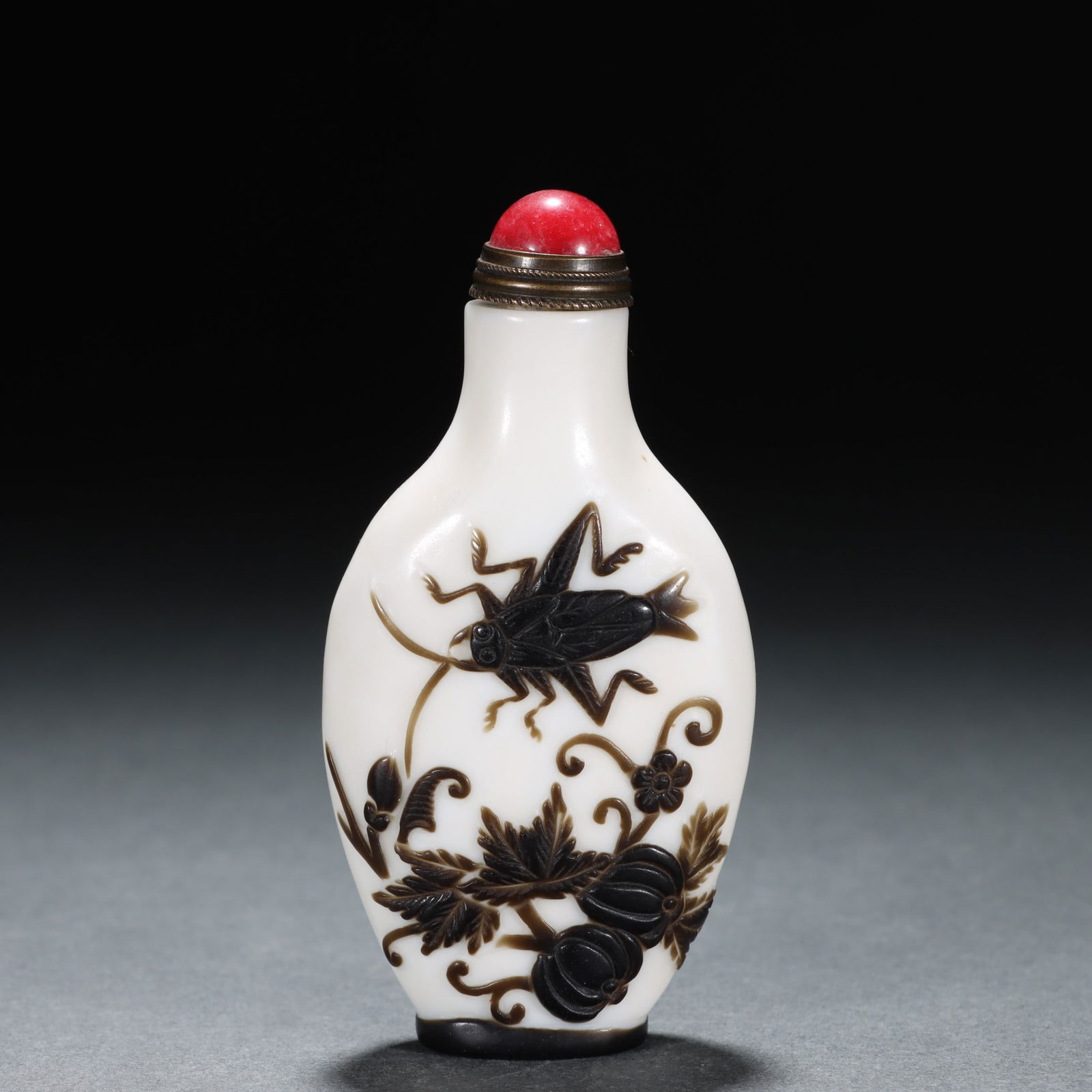 An Exquisite Glass Insect Pattern Snuff Bottle - 5