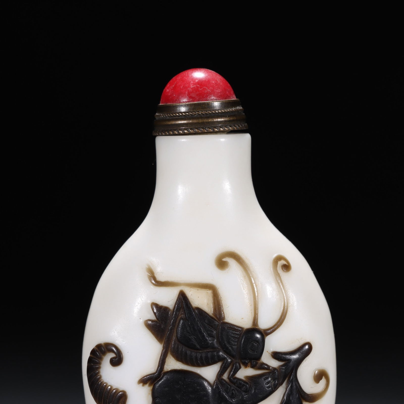 An Exquisite Glass Insect Pattern Snuff Bottle - 6