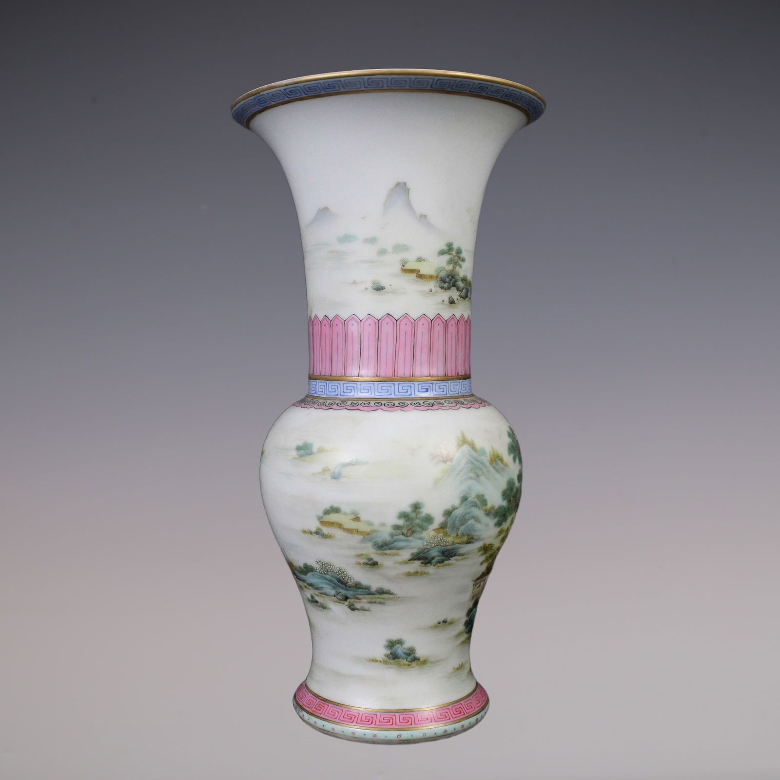 An Exquisite Famille-Rose Landscape Pattern Vase - 2