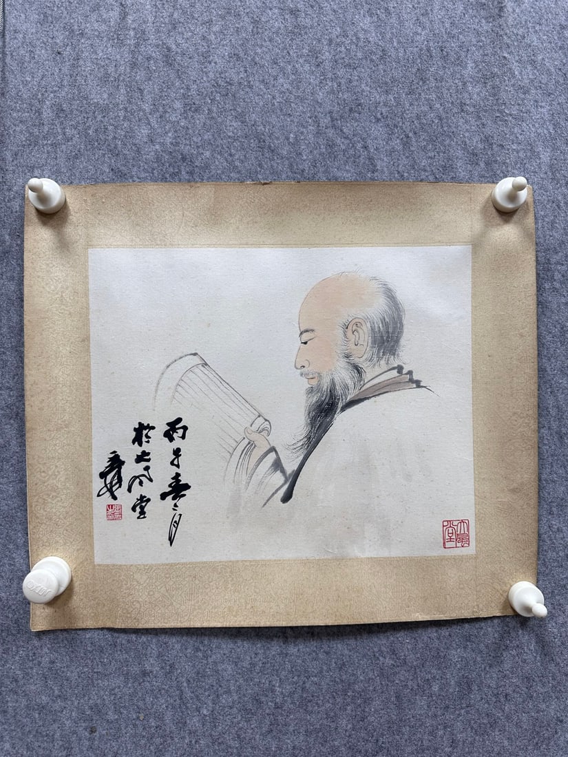 An Fabulous Chinese Ink Figure By Paper: An Fabulous Chinese Ink Figure By Paper Zhang daqian Without frame Size:35cmx29cm (The Dimensions Of All Batches Are Manually Measured.If You Need More Detailed Information, Please Contact Our