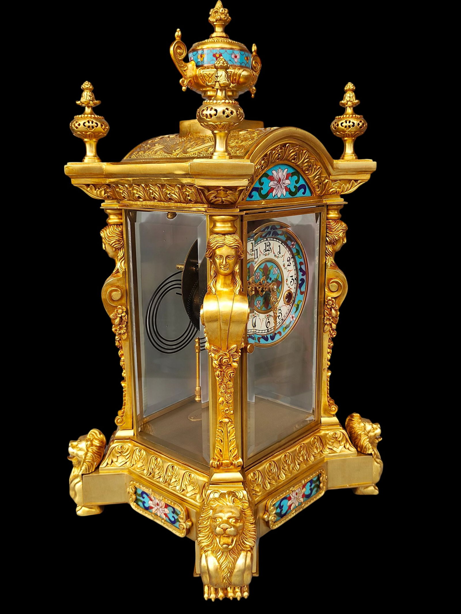 An Exquisite Gilt Bronze Lotus Pattern Clock - 2