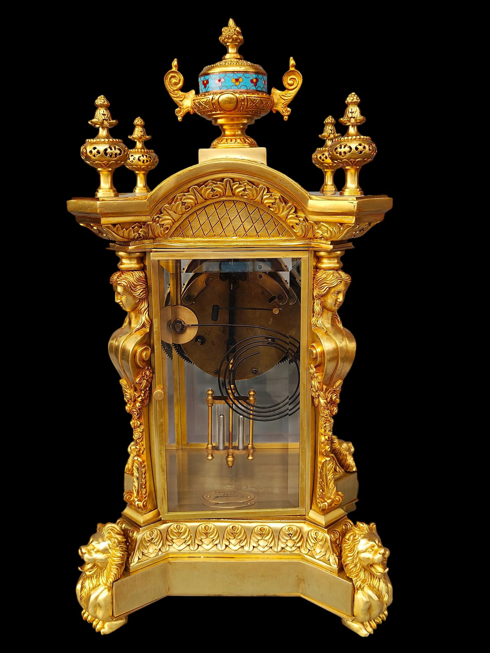 An Exquisite Gilt Bronze Lotus Pattern Clock - 4