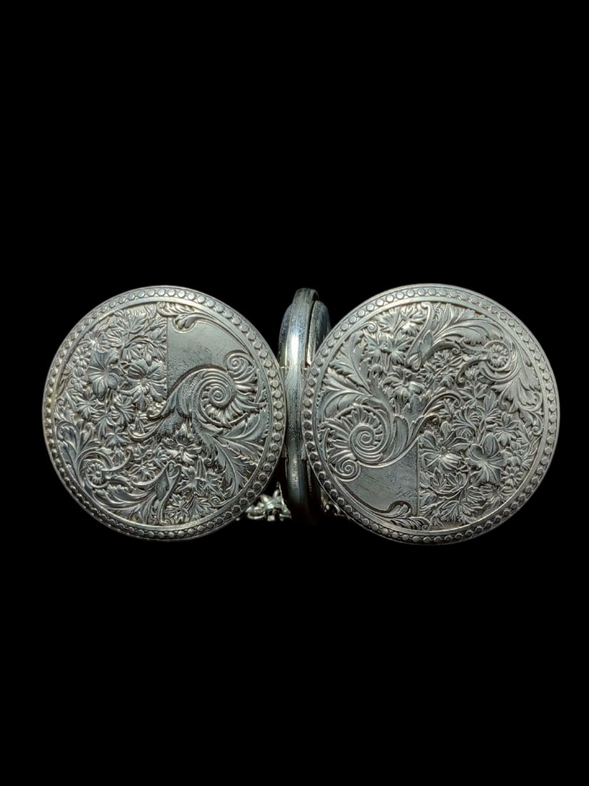 An Exquisite Silver Lotus Pattern Pocket watch - 6