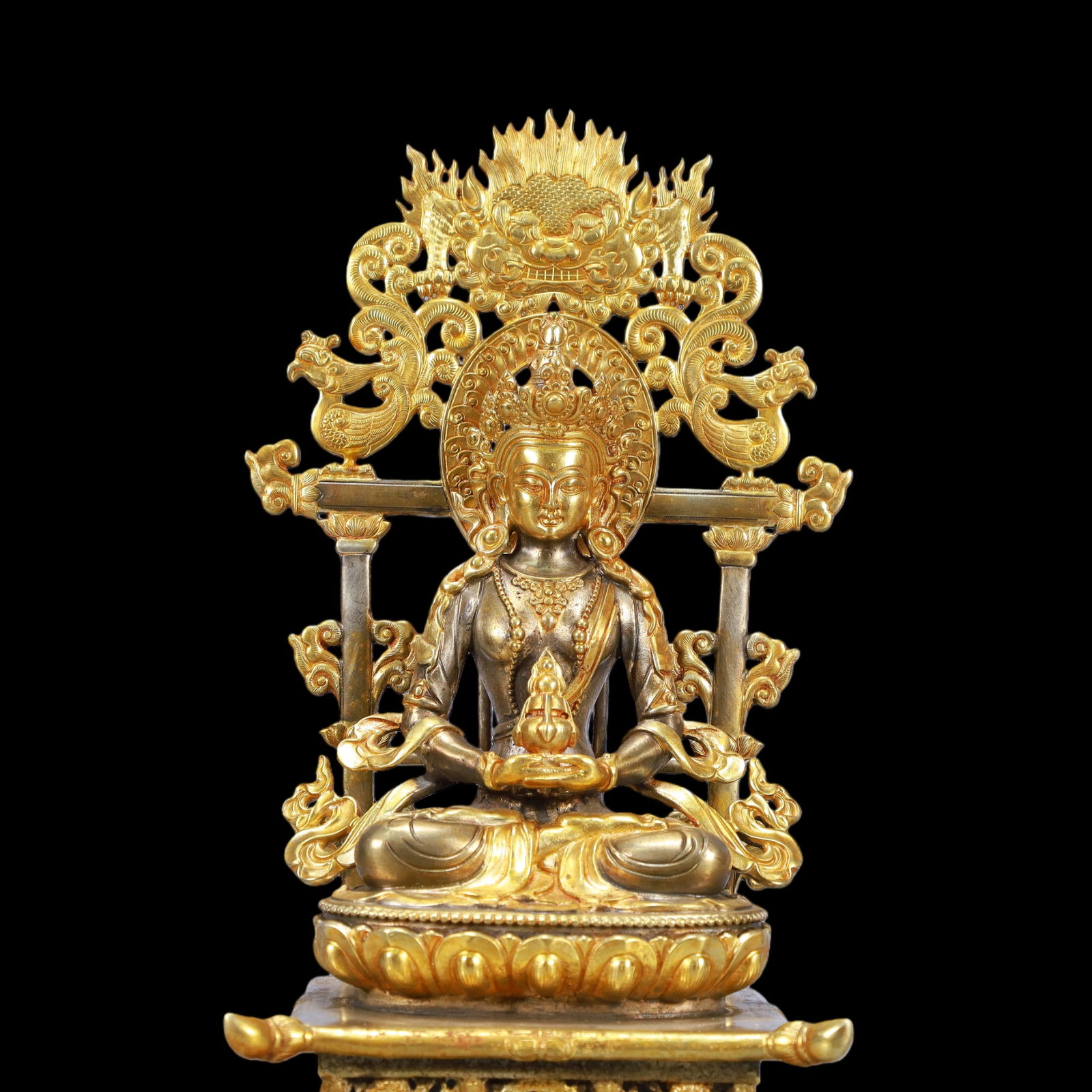 A Exquisite Gilt Silver Buddha statue - 2