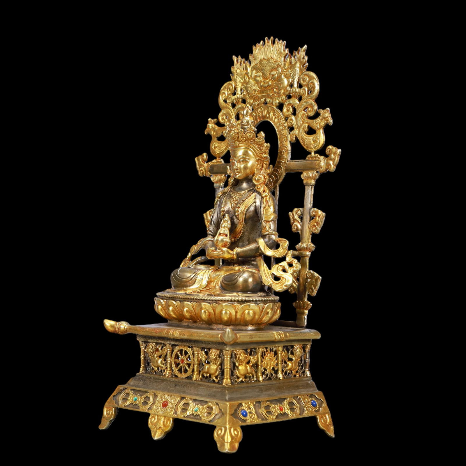 A Exquisite Gilt Silver Buddha statue - 4