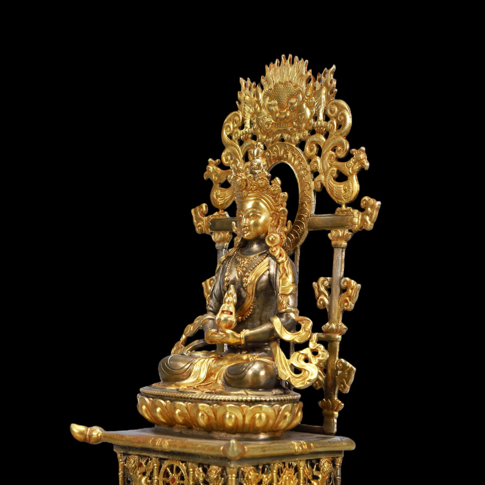 A Exquisite Gilt Silver Buddha statue - 5