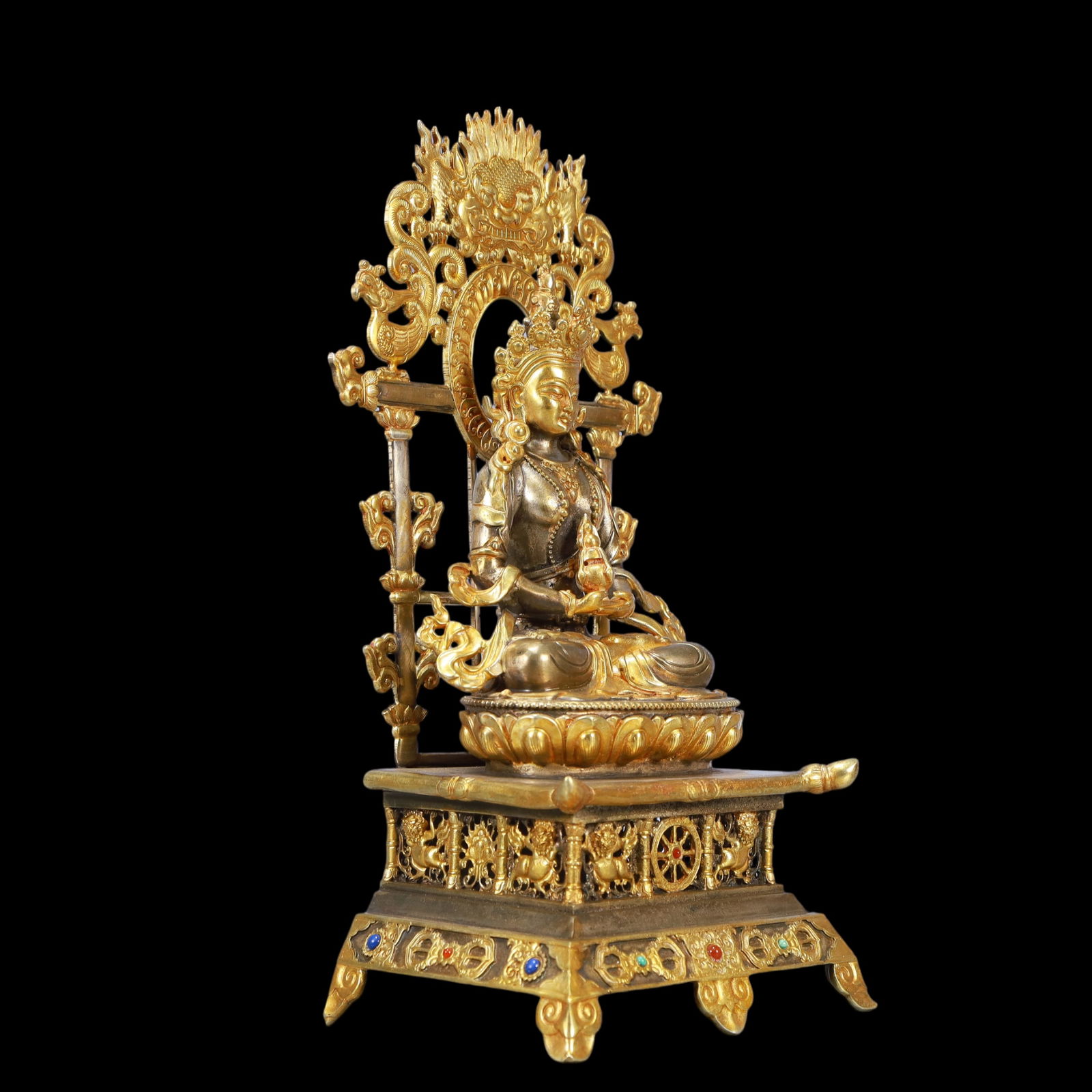 A Exquisite Gilt Silver Buddha statue - 6