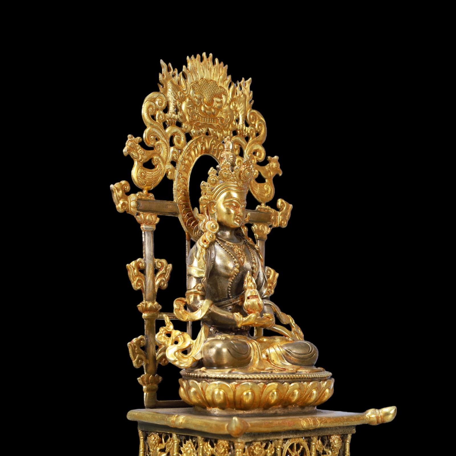 A Exquisite Gilt Silver Buddha statue - 7