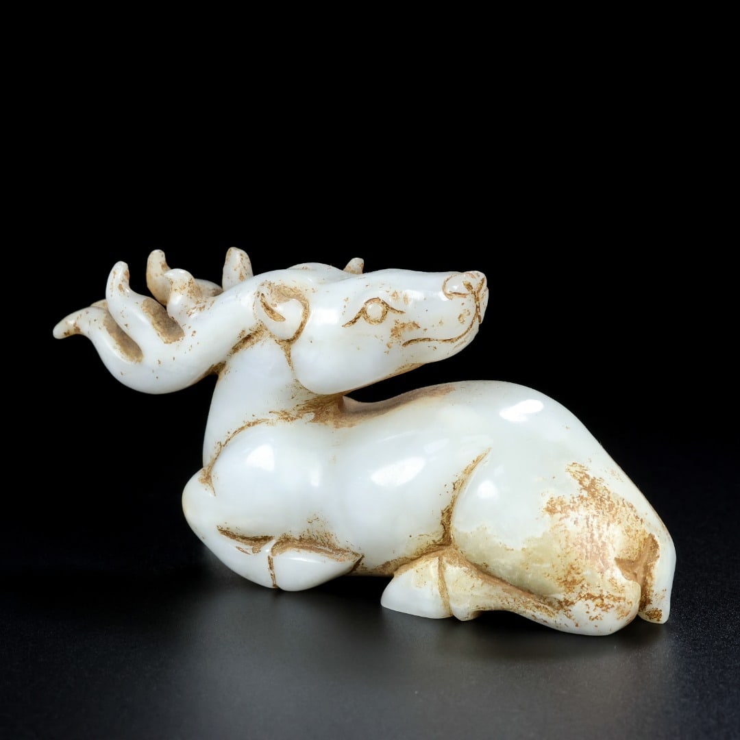 An Exquisite White Jade Deer Ornament - 4
