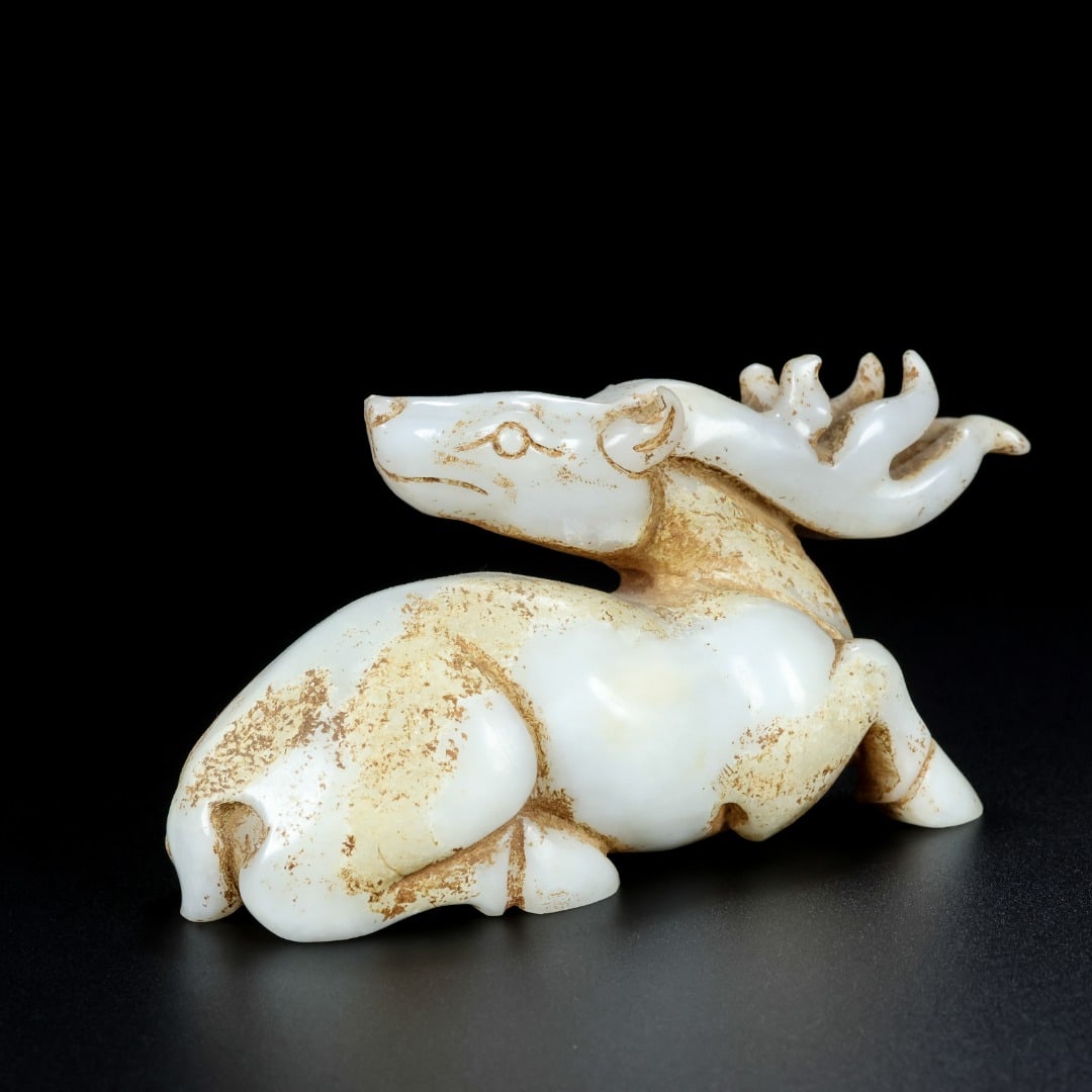 An Exquisite White Jade Deer Ornament - 7