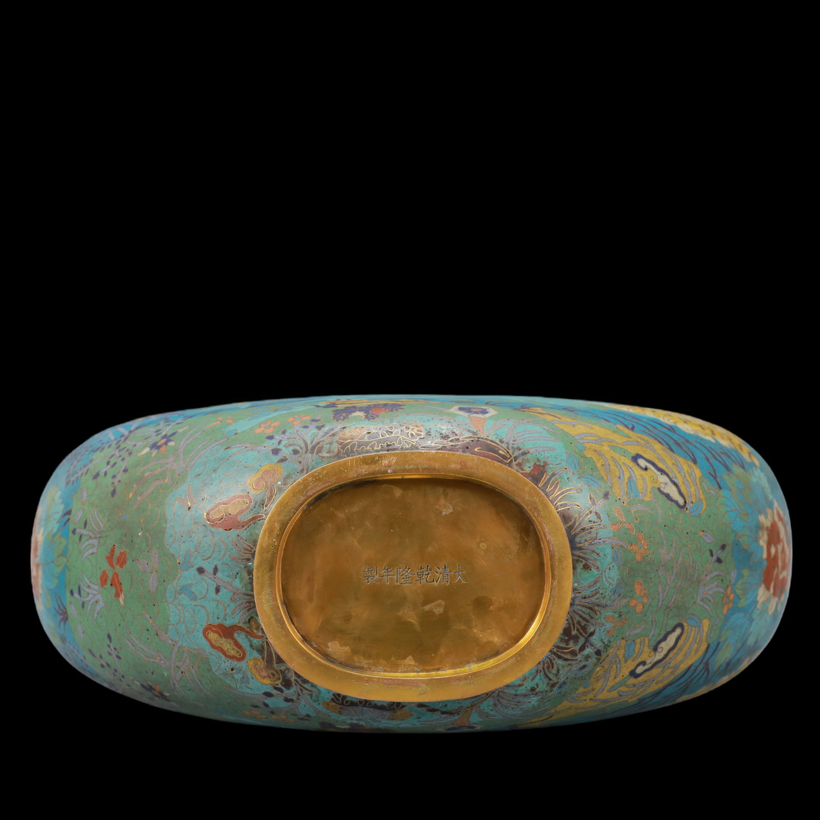 A Huge Cloisonne Chrysanthemum Pattern Phoenix-Ears Vase - 10