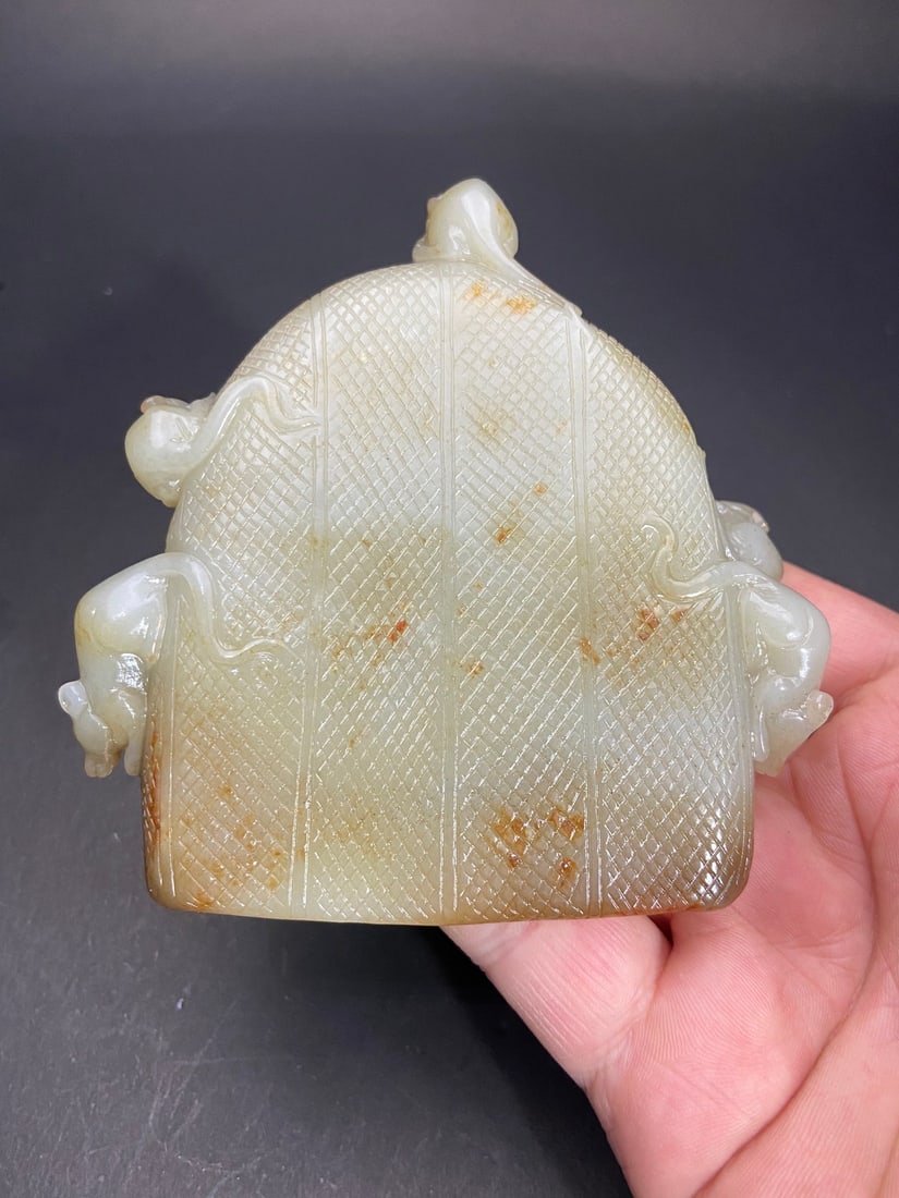An Exquisite White Jade Rat Pattern Ornament - 9
