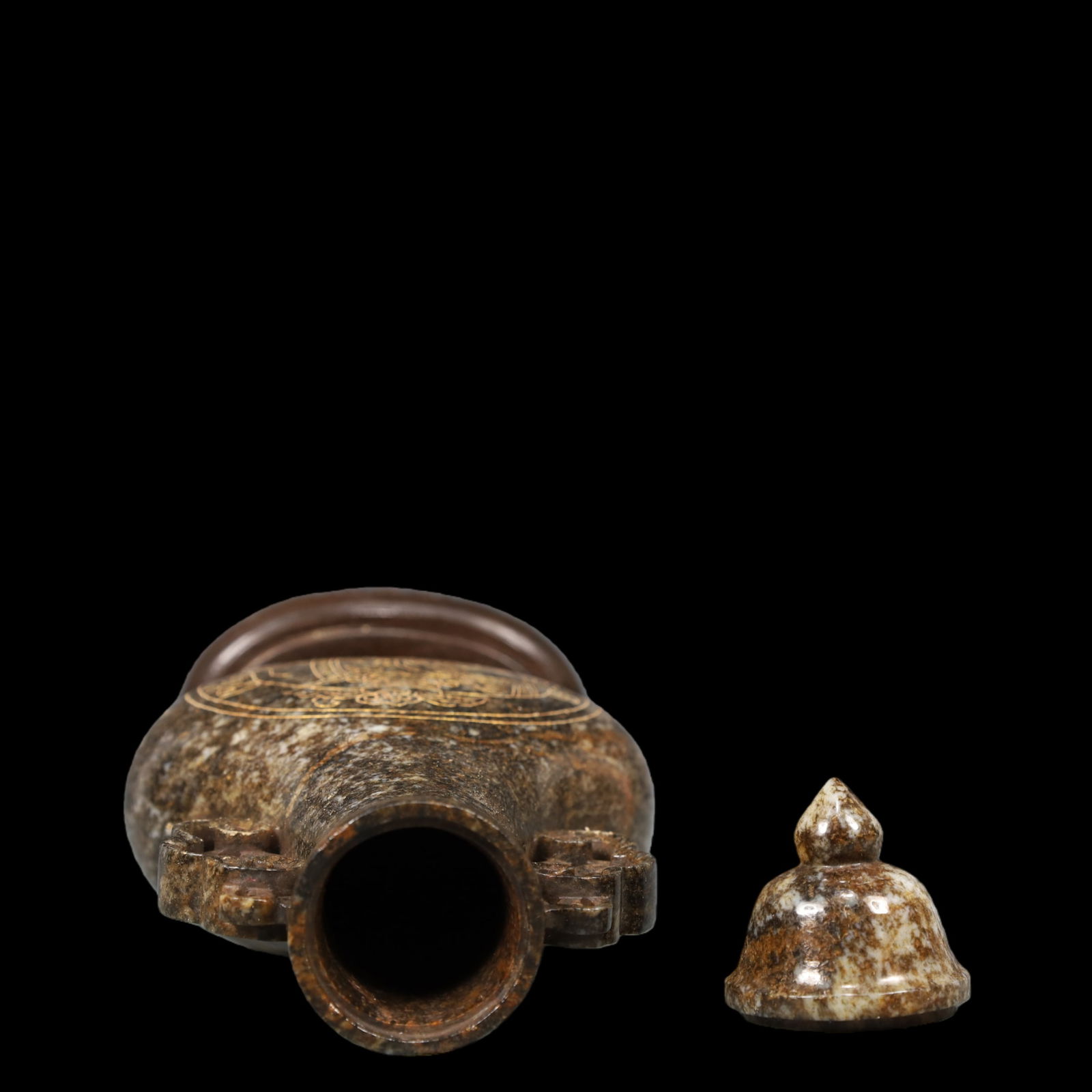 A Exquisite White Jade Elephant Pattern Double-Ears Vase - 5