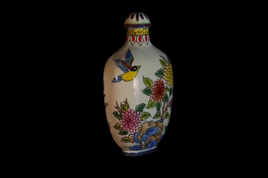An Exquisite Cloisonne Flower and Bird Pattern Snuff Bottle - 4