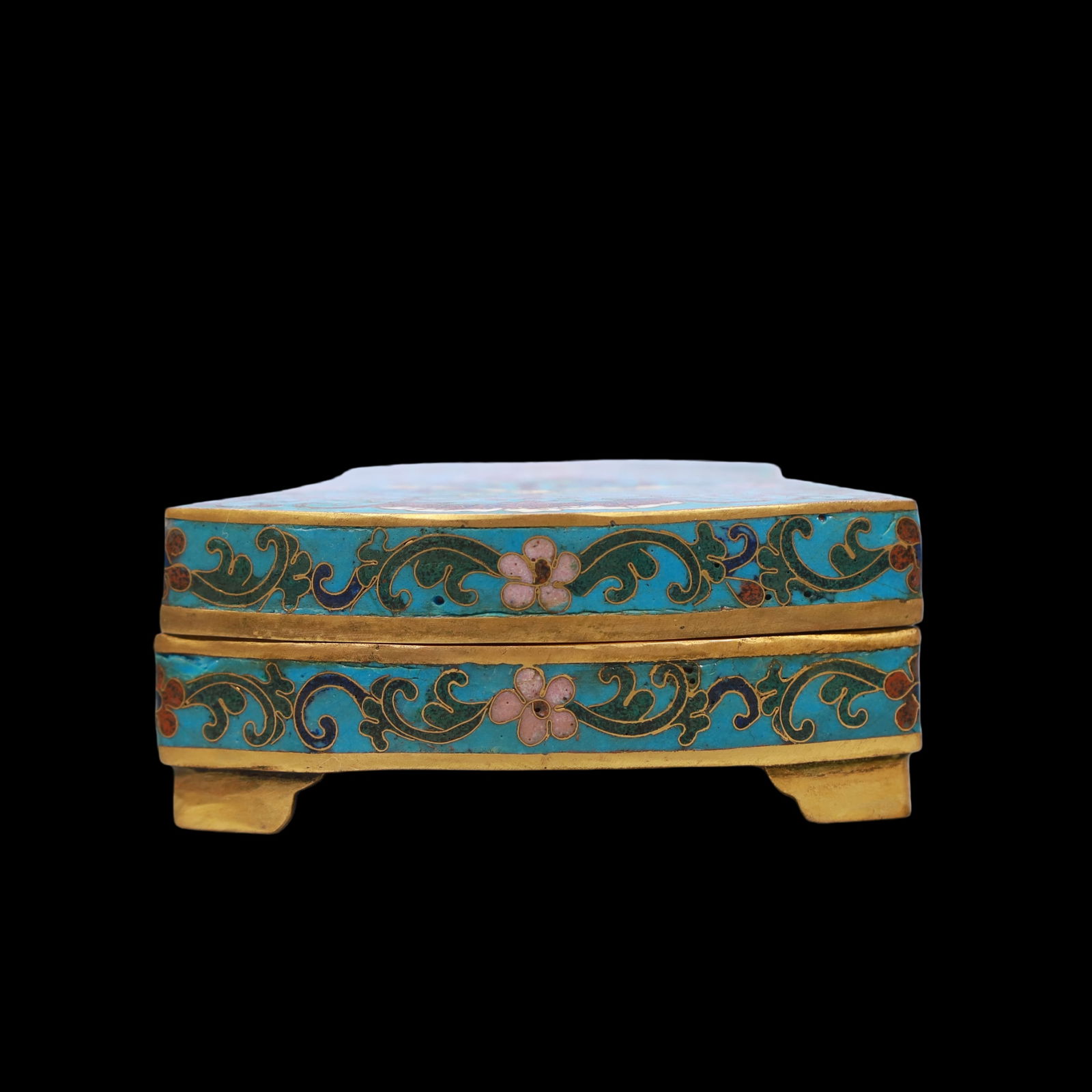 A Exquisite Cloisonne Lotus Pattern Inkstone - 2