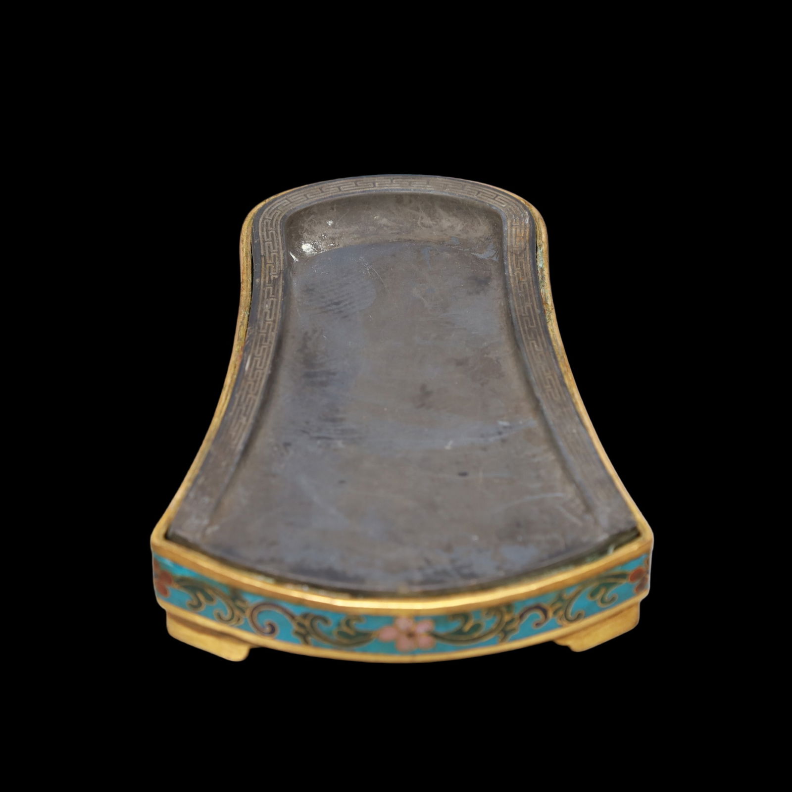 A Exquisite Cloisonne Lotus Pattern Inkstone - 7