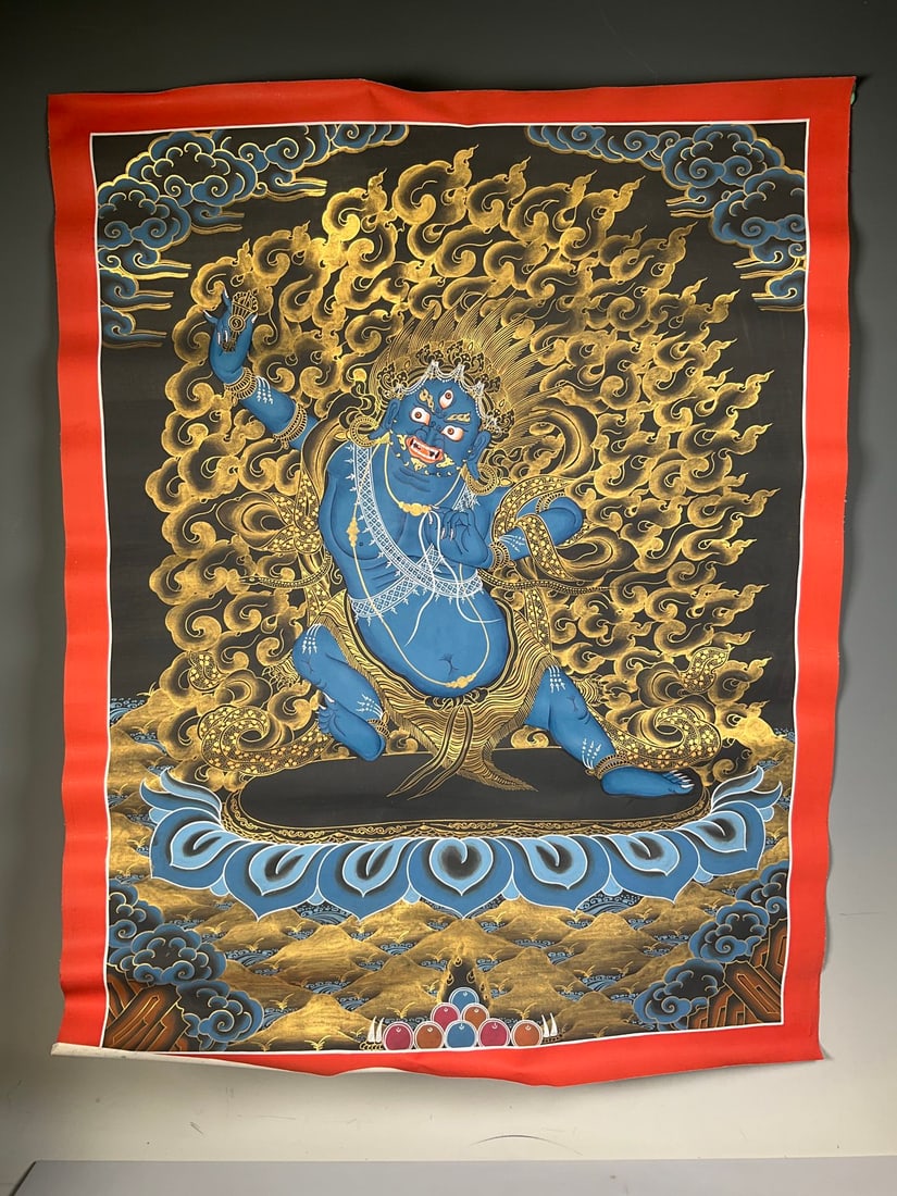 An Exquisite Kesi Painted Color Tangka: An Exquisite Kesi Painted Color Tangka Qing Dynasty, China Size:65cmx50cm (The Dimensions Of All Batches Are Manually Measured.If You Need More Detailed Information, Please Contact Our Customer