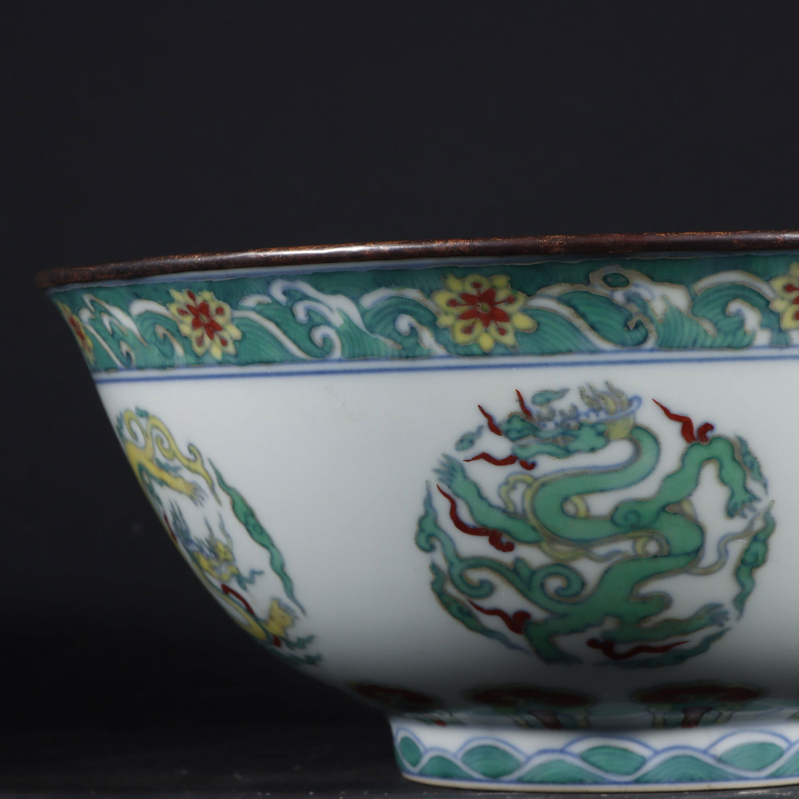 An Exquisite Doucai Seawater Pattern Dragon Pattern Bowl - 2