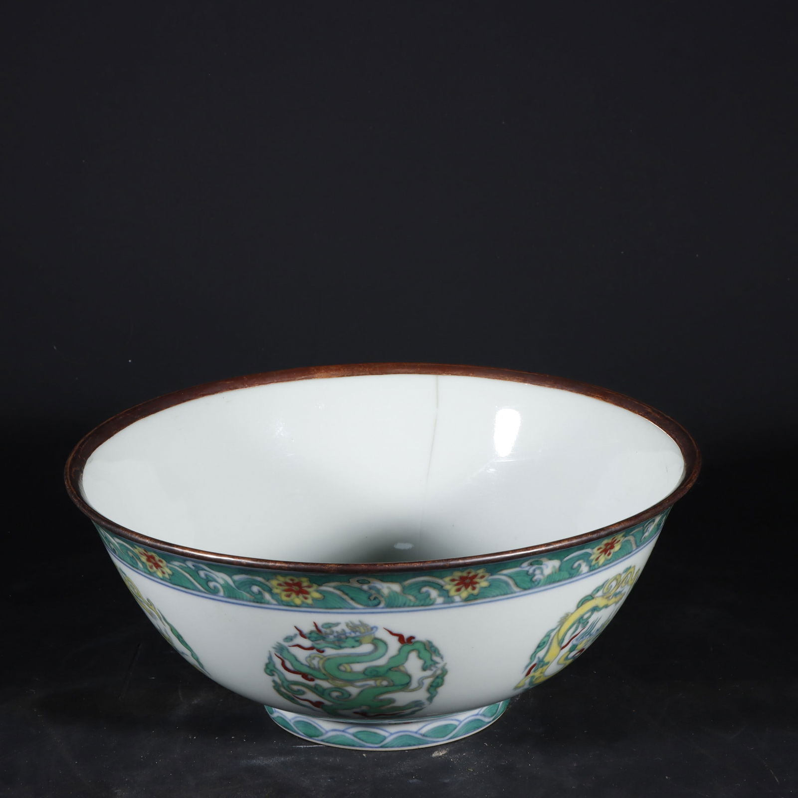 An Exquisite Doucai Seawater Pattern Dragon Pattern Bowl - 3