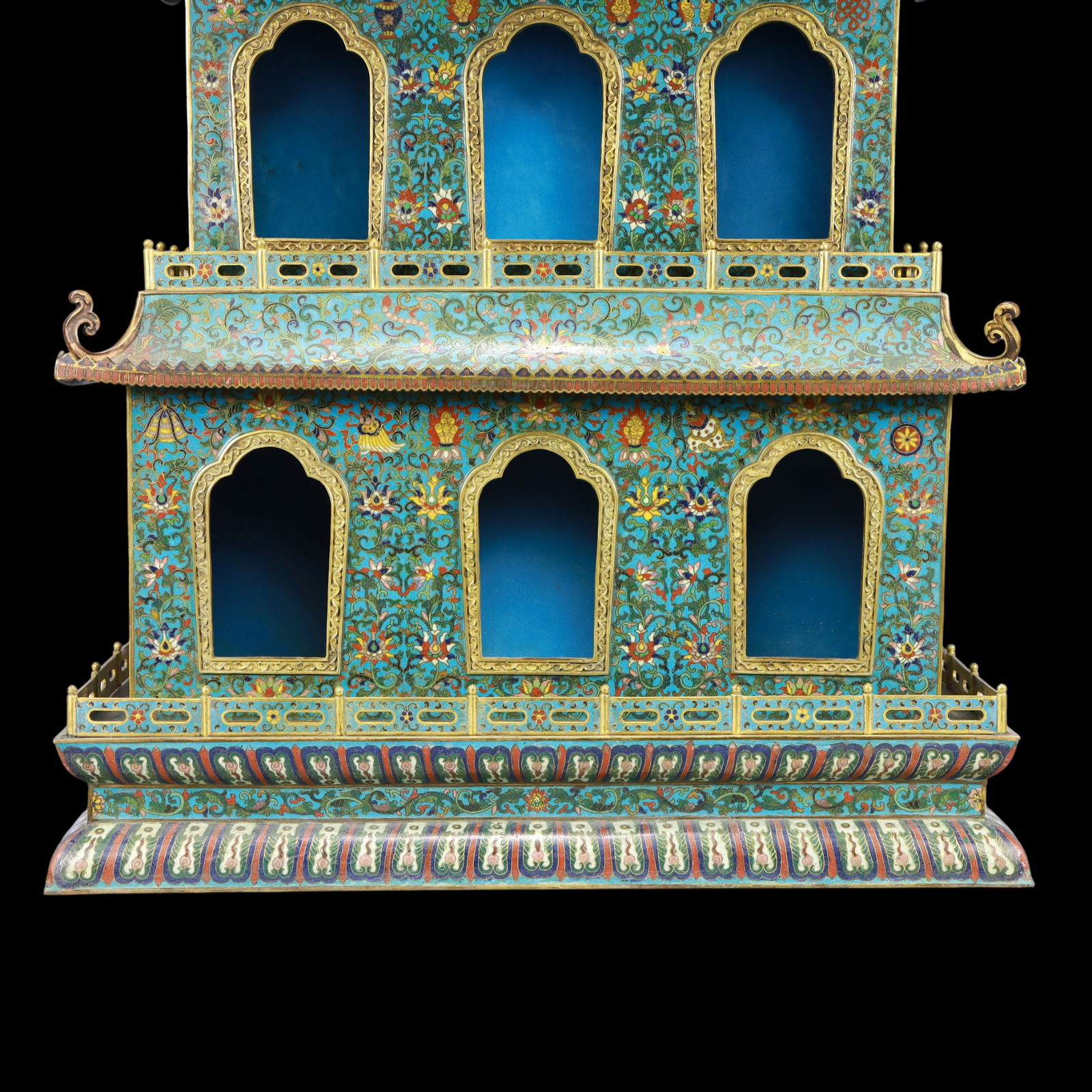 A Exquisite Cloisonne Lotus Pattern Pagoda - 4