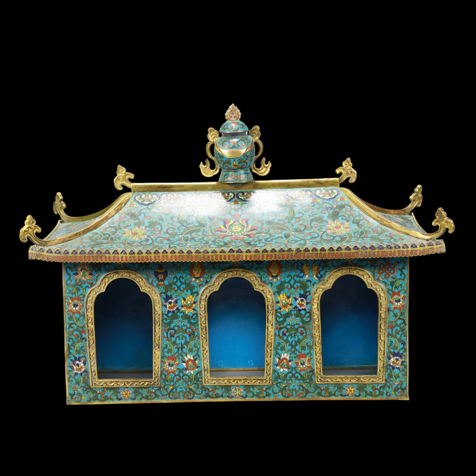 A Exquisite Cloisonne Lotus Pattern Pagoda - 8