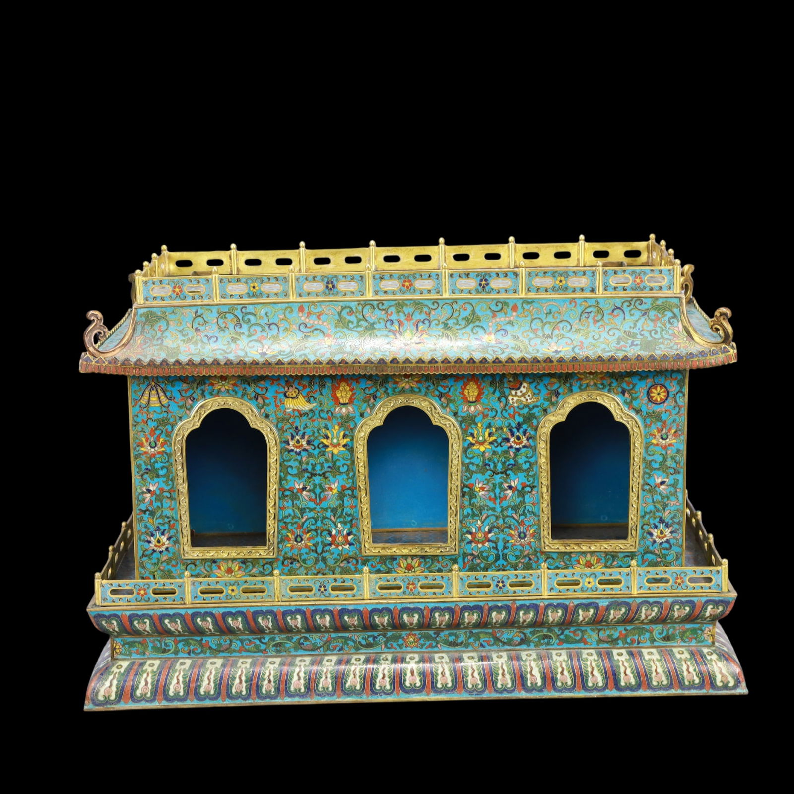 A Exquisite Cloisonne Lotus Pattern Pagoda - 9