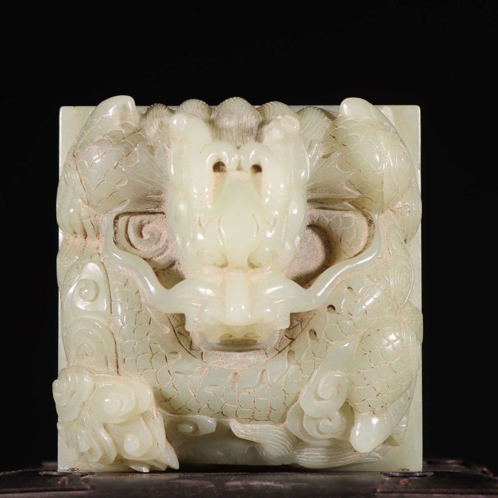 An Exquisite White Jade Dragon Pattern Seal - 7