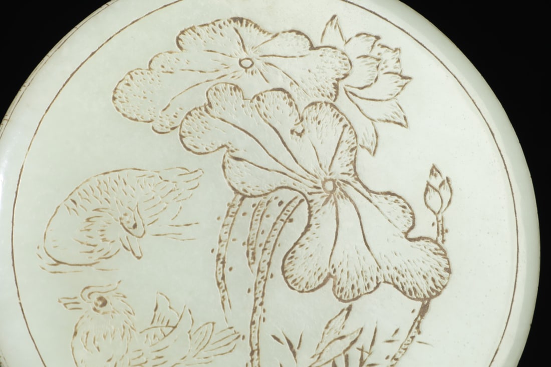 An Exquisite White Jade Flower and Bird Pattern Box - 8