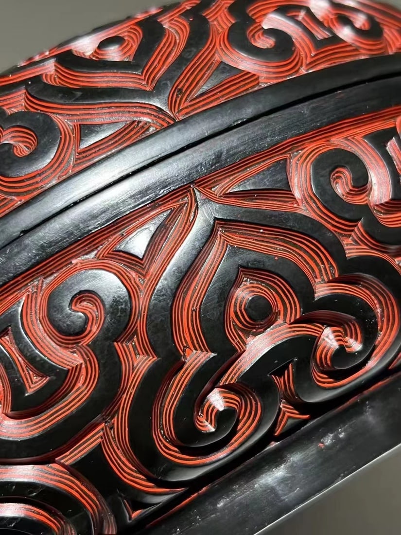 An Exquisite Carved Red Lacquer Box - 7