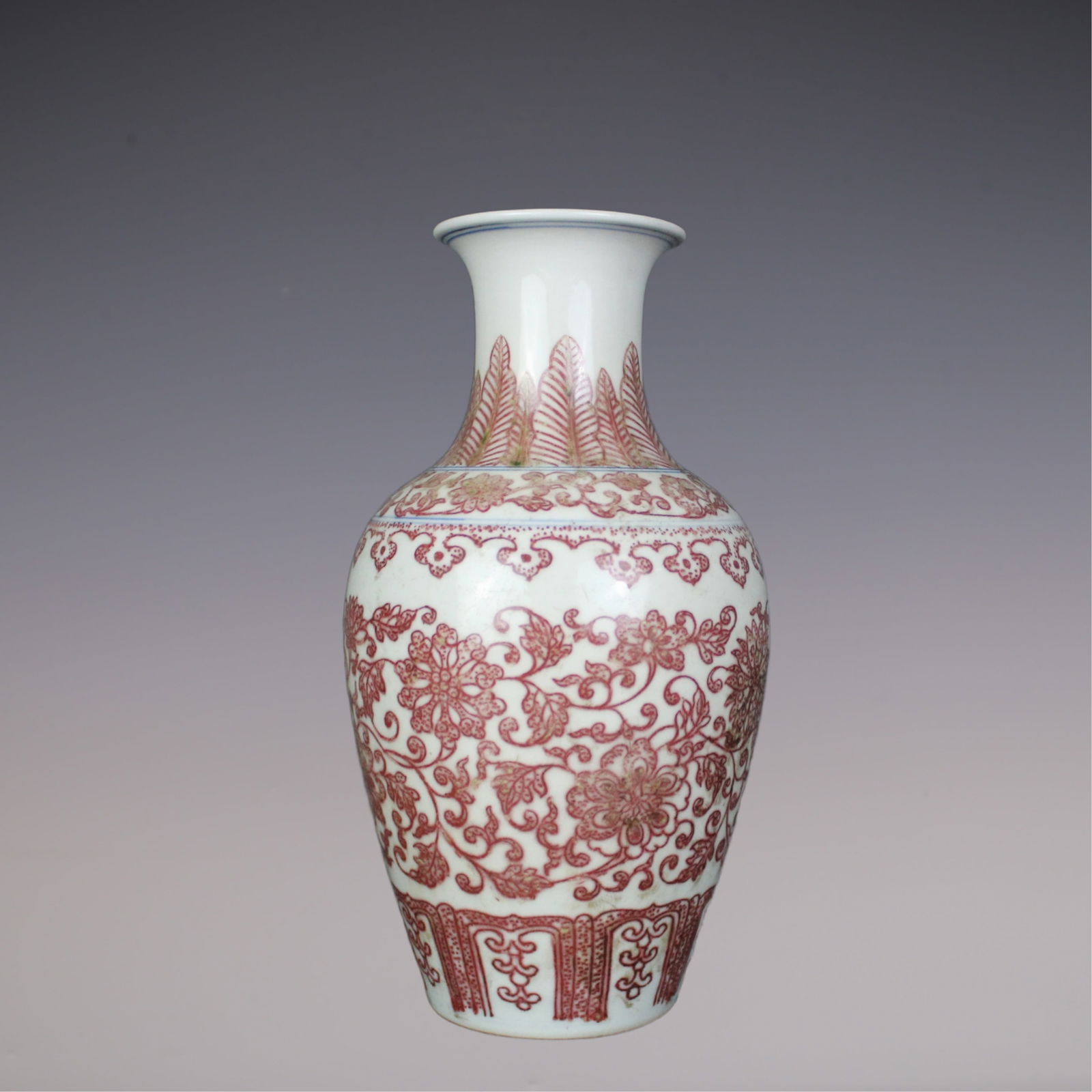 An Exquisite Underglaze-Red Lotus Pattern Vase - 2