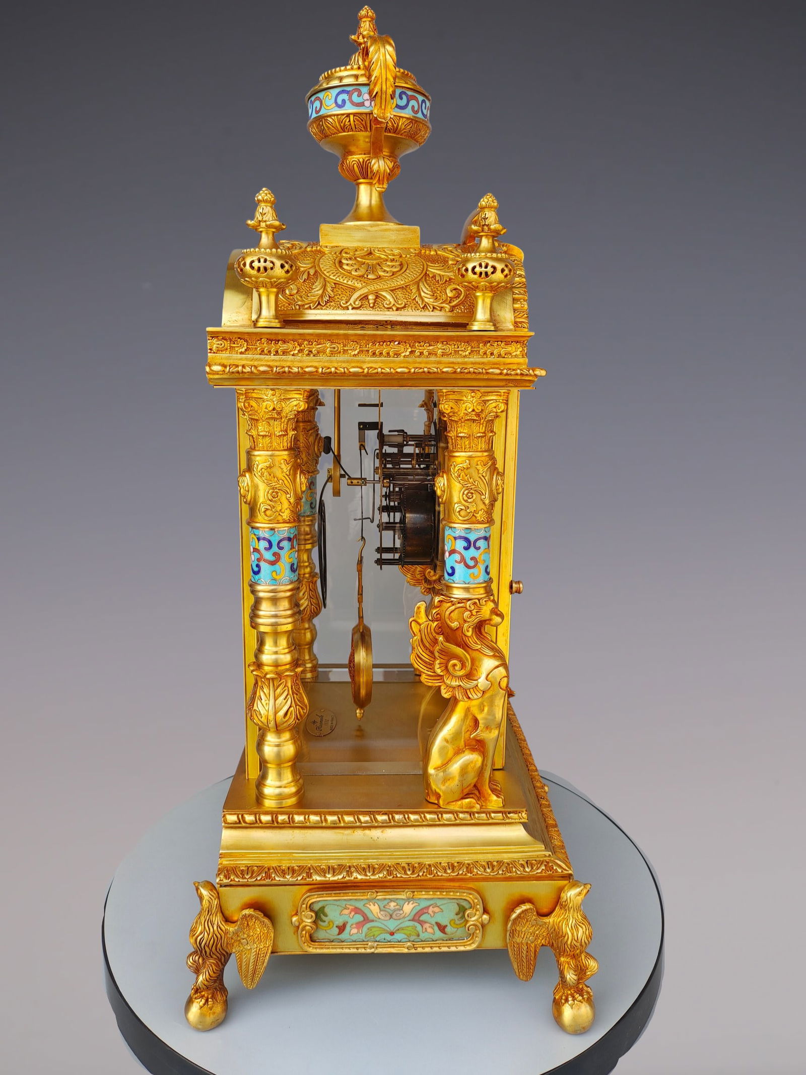 An Exquisite Gilt Bronze Lotus Pattern Clock - 3