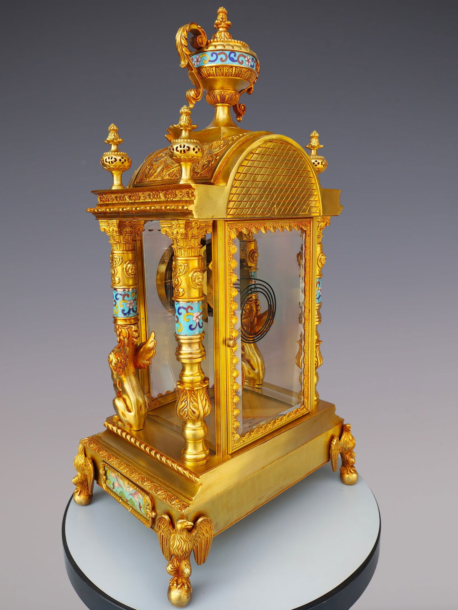 An Exquisite Gilt Bronze Lotus Pattern Clock - 4