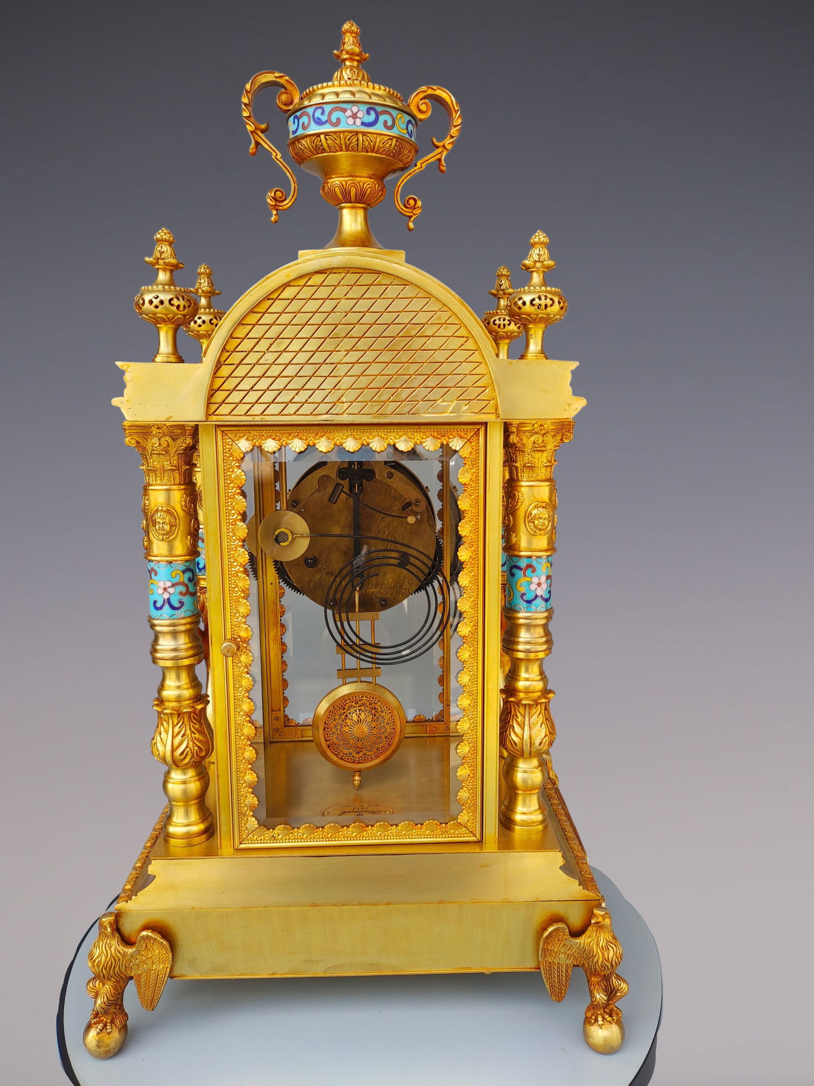 An Exquisite Gilt Bronze Lotus Pattern Clock - 7