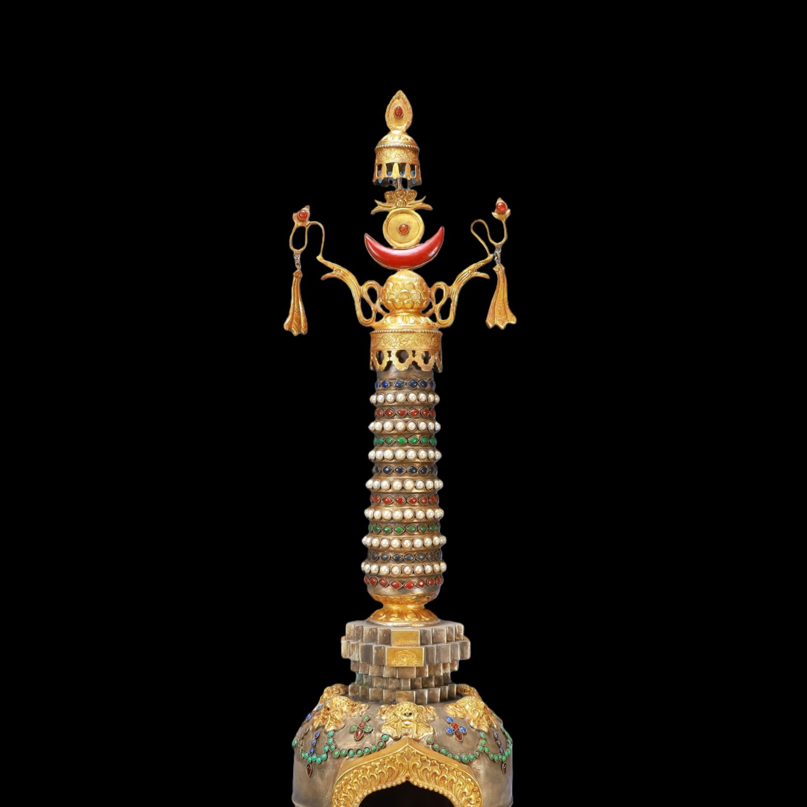 A Exquisite Gilt Silver Pagoda - 2