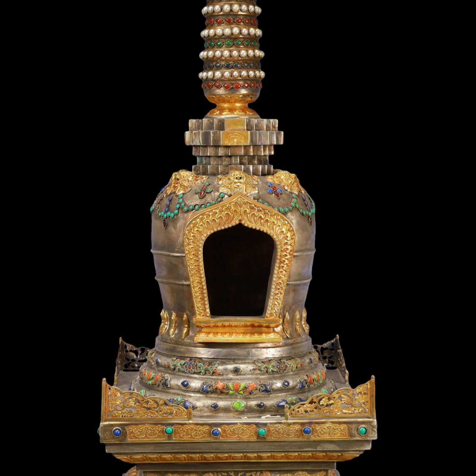 A Exquisite Gilt Silver Pagoda - 3