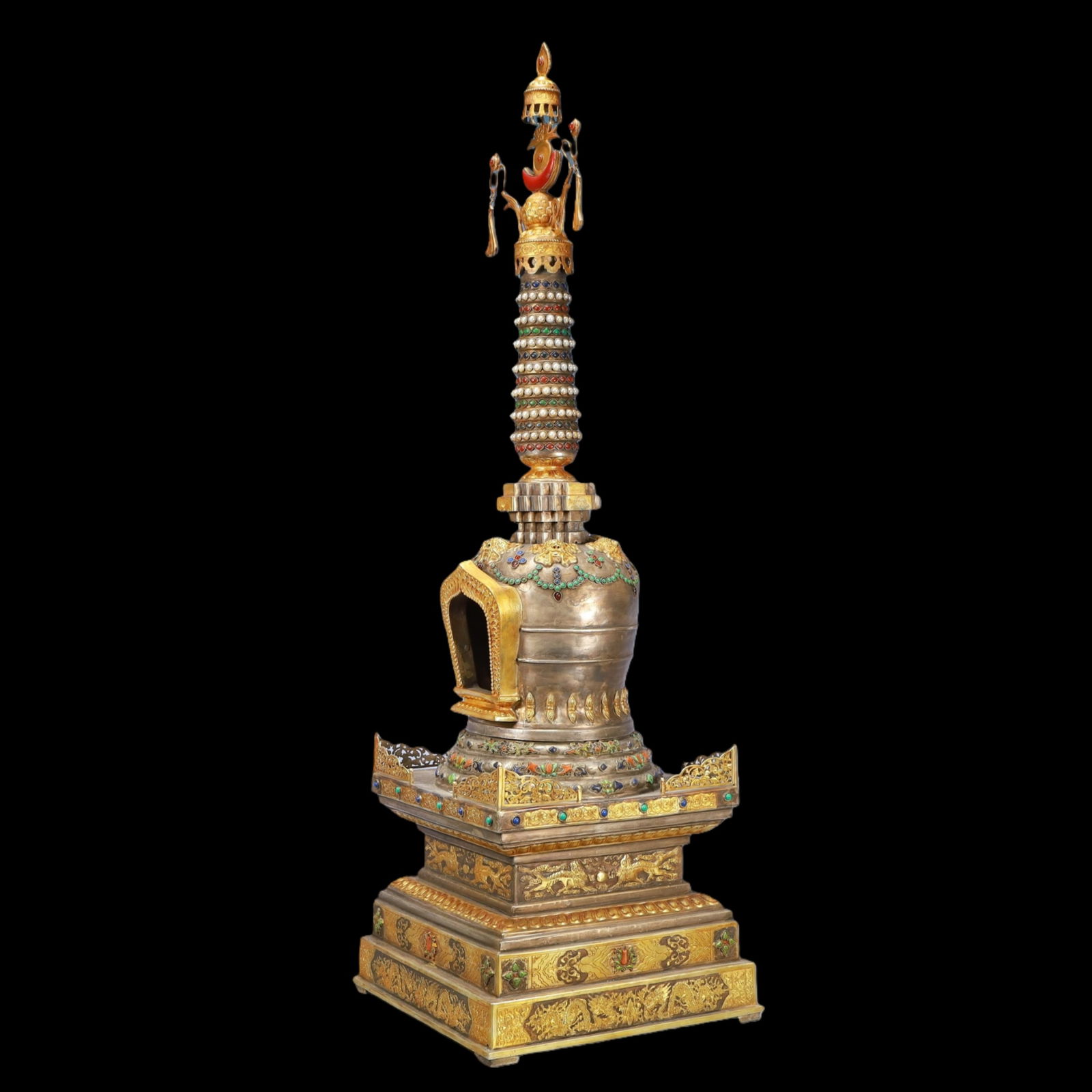 A Exquisite Gilt Silver Pagoda - 5