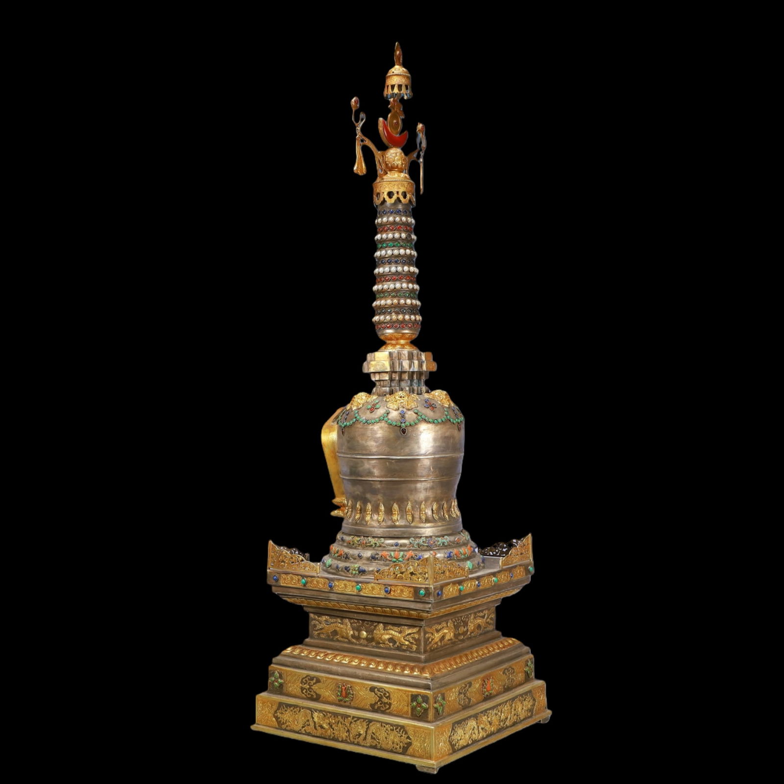 A Exquisite Gilt Silver Pagoda - 6