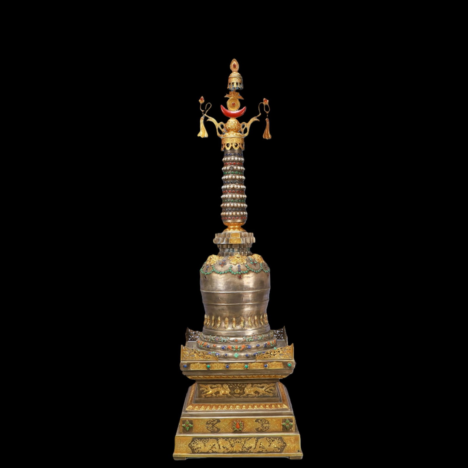 A Exquisite Gilt Silver Pagoda - 7